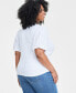 Фото #2 товара Trendy Plus Size Eyelet Elbow-Sleeve T-Shirt, Created for Macy's