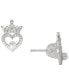ფოტო #4 პროდუქტის Cubic Zirconia Princess Tiara Heart Stud Earrings in Sterling Silver
