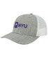 ფოტო #1 პროდუქტის Men's Heather Gray, White NYU Violets The Champ Trucker Snapback Hat
