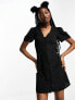 Фото #1 товара Noisy May v-neck button down mini dress in black