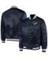 ფოტო #2 პროდუქტის Men's Navy Houston Texans Locker Room Satin Varsity Full-Snap Jacket