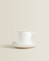Фото #2 товара Чашка и блюдце для кофе из костяного фарфора "Gold" ZARAHOME