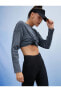 Oversize Crop Sporcu Sweatshirt