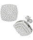 ფოტო #1 პროდუქტის Diamond Square Cluster Stud Earrings (1/2 ct. t.w.) in Sterling Silver