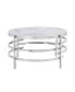 Фото #3 товара 32.48" Modern Chrome Coffee Table, Stone Top, Sturdy Frame