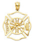 ფოტო #1 პროდუქტის 14k Gold Charm, Fireman Shield Charm