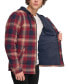 Men's Cotton Quilted Shirt Jacket with Fleece Hood