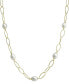 ფოტო #1 პროდუქტის Cultured Freshwater Pearl (8-1/2 - 9mm) Oval Link 17" Statement Necklace in 14k Gold-Plated Sterling Silver