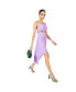 Women's Lavender Solid Cutout Dress