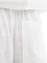 ASOS DESIGN Petite pull on culotte with linen in white