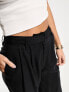 ASOS DESIGN Tall casual wide leg trouser in black