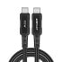 Kabel przewód w oplocie USB-C 100W 20V 5A 2m czarny