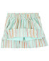 Toddler 2-Piece Butterflies Flutter Top & Striped Skort Set 4T