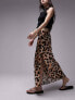 Фото #1 товара Topshop tuck split midi skirt in leopard print