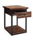 Claremont Rustic Wood End Table with Drawer and Low Shelf