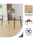 Фото #9 товара Rectangular Glass Dining Table with Black Metal Legs