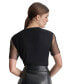 ფოტო #2 პროდუქტის Women's Ruched Mesh-Sleeve Top