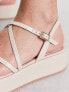 schuh Taya strappy flatform sandals in off white