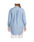 Фото #2 товара Plus Size Linen Roll Sleeve Over d Relaxed Tunic Top