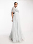 Фото #1 товара Maya Bridesmaid stripe sequin maxi dress in pale grey