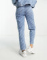 Фото #4 товара HUGO 435 jeans in mid blue with all over script logo