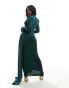 Фото #4 товара VL The Label maxi ruched high neck dress in dark green