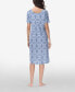 ფოტო #6 პროდუქტის Women's Printed Short Sleeve Side Slit Sleep Dress High Point Shoulder