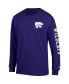 Men's Purple Kansas State Wildcats Team Stack Long Sleeve T-shirt