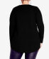 Фото #2 товара Plus Size Sequinela Round Neck Sweater