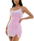Juniors' Sequined One-Shoulder Bungee-Strap Dress