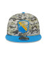 Фото #4 товара Men's Camo, Powder Blue Los Angeles Chargers 2023 Salute To Service 9FIFTY Snapback Hat