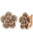 ფოტო #1 პროდუქტის Chocolate Diamond & Nude Diamond Flower Statement Earrings (2-5/8 ct. t.w.) in 14k Rose Gold