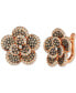 Chocolate Diamond & Nude Diamond Flower Statement Earrings (2-5/8 ct. t.w.) in 14k Rose Gold