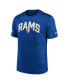 Men's Royal Los Angeles Rams Sideline Velocity Athletic Stack Performance T-shirt