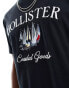 Фото #4 товара Hollister coastal tech embroidered logo relaxed fit t-shirt in black