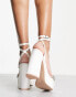 Фото #4 товара Be Mine Bridal Armelle embellished strap platform sandals in ivory satin