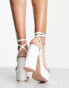 Be Mine Bridal Armelle embellished strap platform sandals in ivory satin