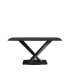 Фото #7 товара 63" Modern Artificial Stone Black Curved Black Metal Leg Dining Table -6 People