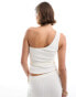 Фото #4 товара ASOS DESIGN knitted rib one shoulder in white