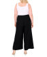 ფოტო #4 პროდუქტის Plus Size High-Rise Wide-Leg Pants