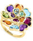 ფოტო #1 პროდუქტის EFFY® Multi-Gemstones (8-3/4 ct. t.w.) & Diamond (1/20 ct. t.w.) Heart Cluster Ring in 14k Gold