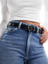 ASOS DESIGN studded waist and hip jeans belt in black