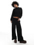 Фото #7 товара ONLY mock neck ribbed lounge top co-ord in black