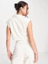 Фото #3 товара Kyo The Brand sleeveless boxy cropped blazer co-ord in cream