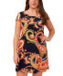 ფოტო #3 პროდუქტის Petite Paisley Short-Sleeve Swing Dress