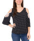 ფოტო #1 პროდუქტის Petite Knit Cold-Shoulder Top