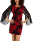 Фото #4 товара Petite Velvet Cape-Sleeve Sheath Dress