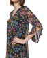 Women's 3/4-Sleeve Printed Chiffon Dress