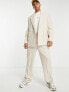 Фото #5 товара Topman double breasted wool mix wrap suit jacket in ecru