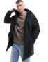 Фото #1 товара ONLY & SONS waterproof technical parka with hood in black